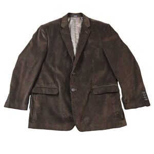 Saddlebred Men's Sport Coat Blazer Brown 100 % Cotton Corduroy Fully Lined 48R